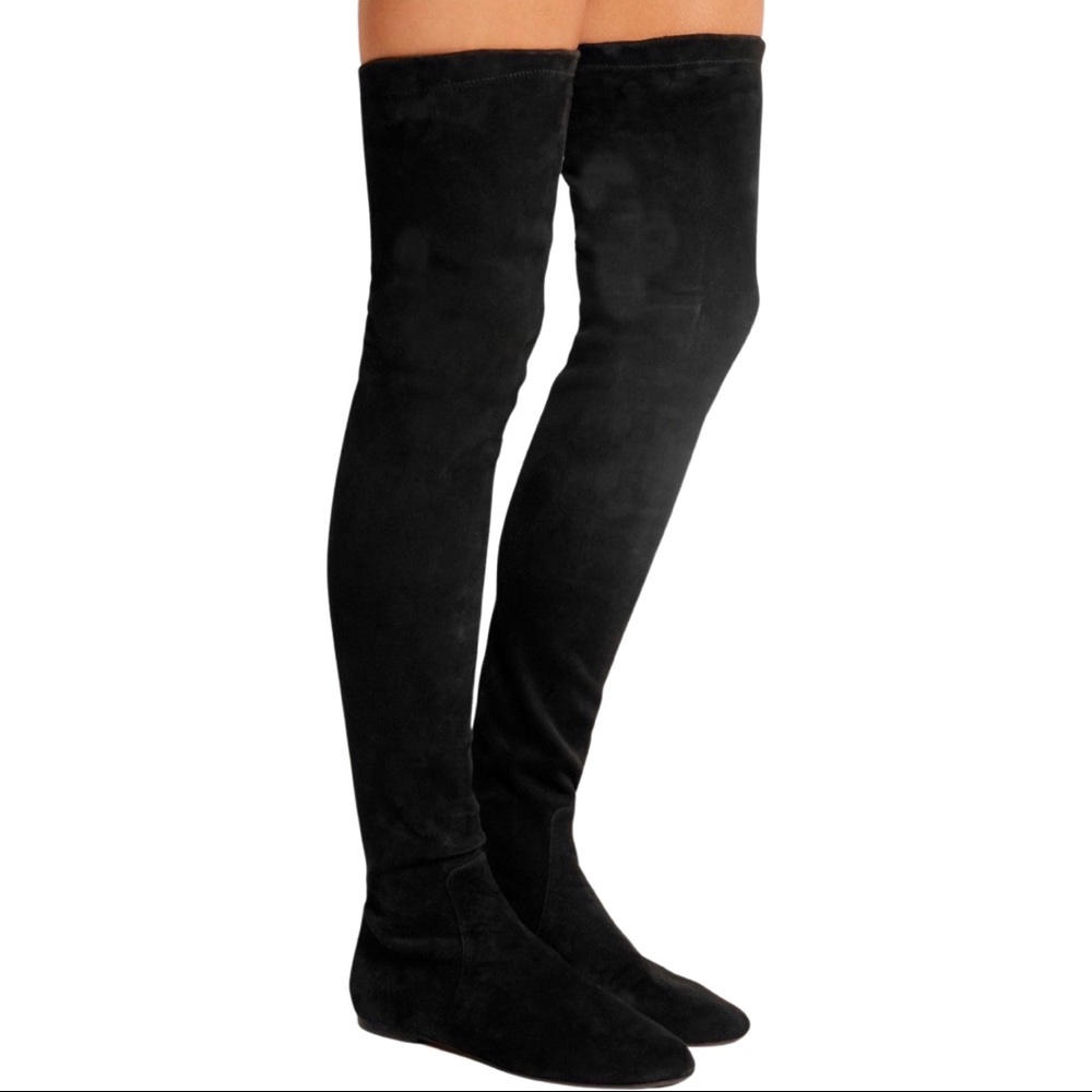 Isabel Marant Brenna Over-The-Knee Black Suede Boots - Picture 4 of 8